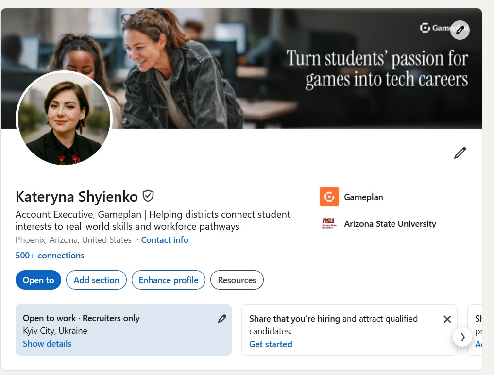 Kateryna Shyienko — real account you receive